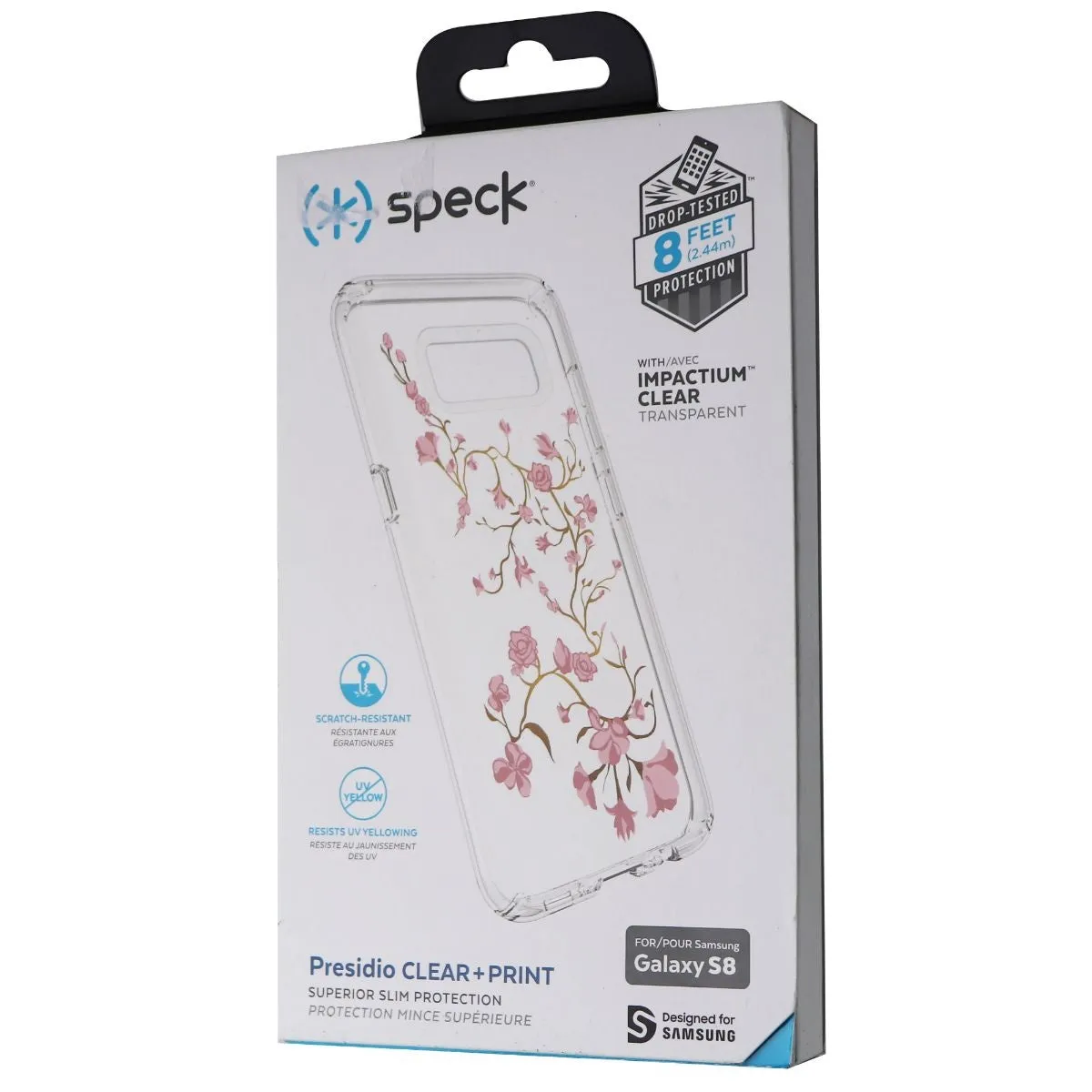 Speck Presidio Clear Print Case for Samsung Galaxy S8 - Pink Floral/Clear