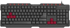 Speedlink Ferus Full-Size Gaming Keyboard SL-670000-BK-UK, 10 Direct Access Hotkeys, Non-Slip Rubber Feet, Driverless Installation, Black