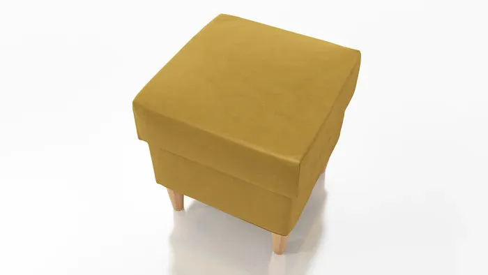 STOOL OSLO WITH STORAGE 40X40CM WOODEN LEGS EASY CLEAN FABRIC KRONOS 01