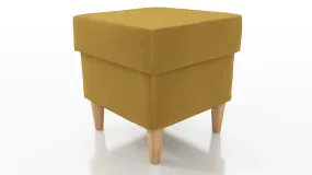 STOOL OSLO WITH STORAGE 40X40CM WOODEN LEGS EASY CLEAN FABRIC KRONOS 01