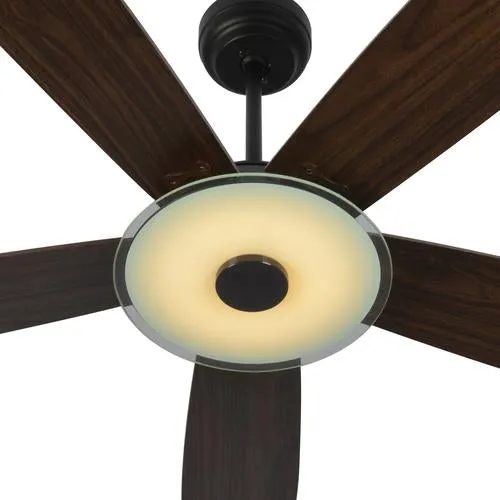 Striker Black/Dark Wood 5 Blade Smart Ceiling Fan with Dimmable LED Light Kit Works with Remote Control, Wi-Fi apps and Voice control via Google Assistant/Alexa/Siri