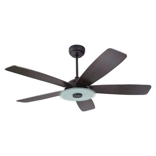 Striker Black/Dark Wood 5 Blade Smart Ceiling Fan with Dimmable LED Light Kit Works with Remote Control, Wi-Fi apps and Voice control via Google Assistant/Alexa/Siri