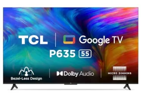 TCL 138.7 cm (55 inches) Bezel-Less Series 4K Ultra HD Smart LED Google TV 55P635 (Black)