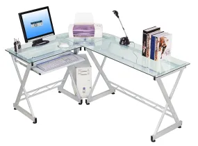 Techni Mobili L-shaped Glass Computer Desk