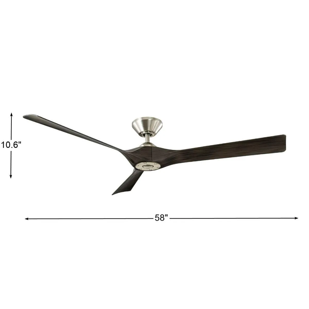 Torque 58 Inch Damp Rated Smart Ceiling Fan, Brushed Nickel with Gray Blades