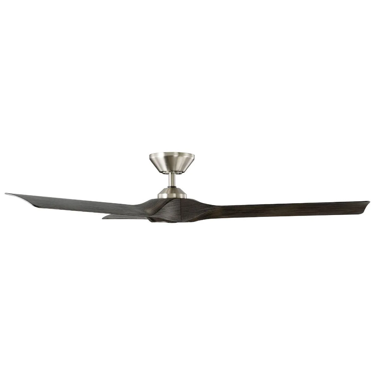 Torque 58 Inch Damp Rated Smart Ceiling Fan, Brushed Nickel with Gray Blades