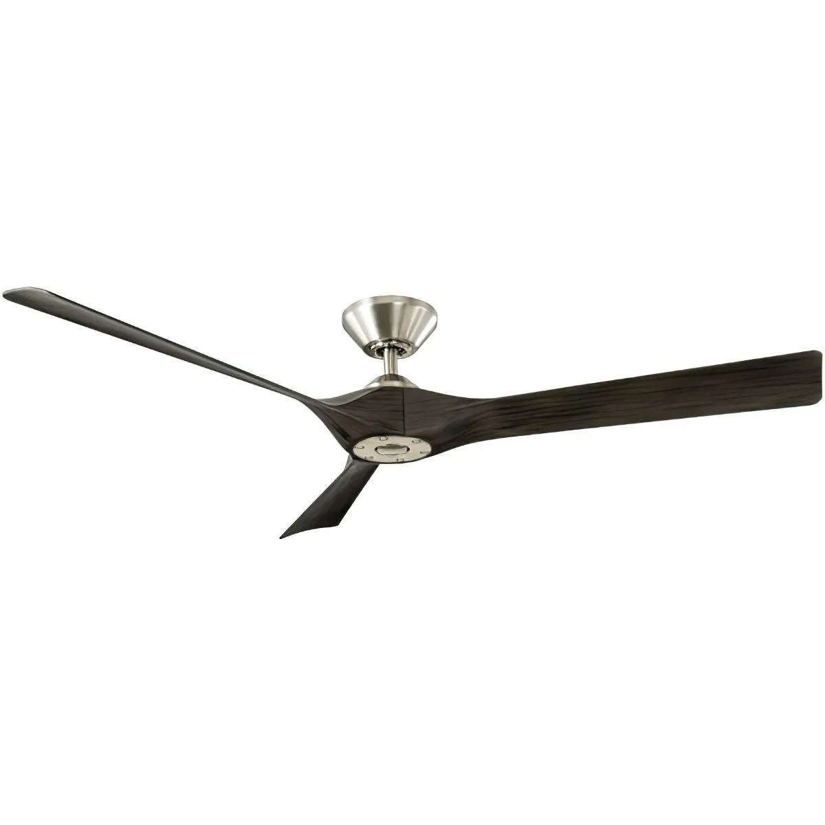 Torque 58 Inch Damp Rated Smart Ceiling Fan, Brushed Nickel with Gray Blades