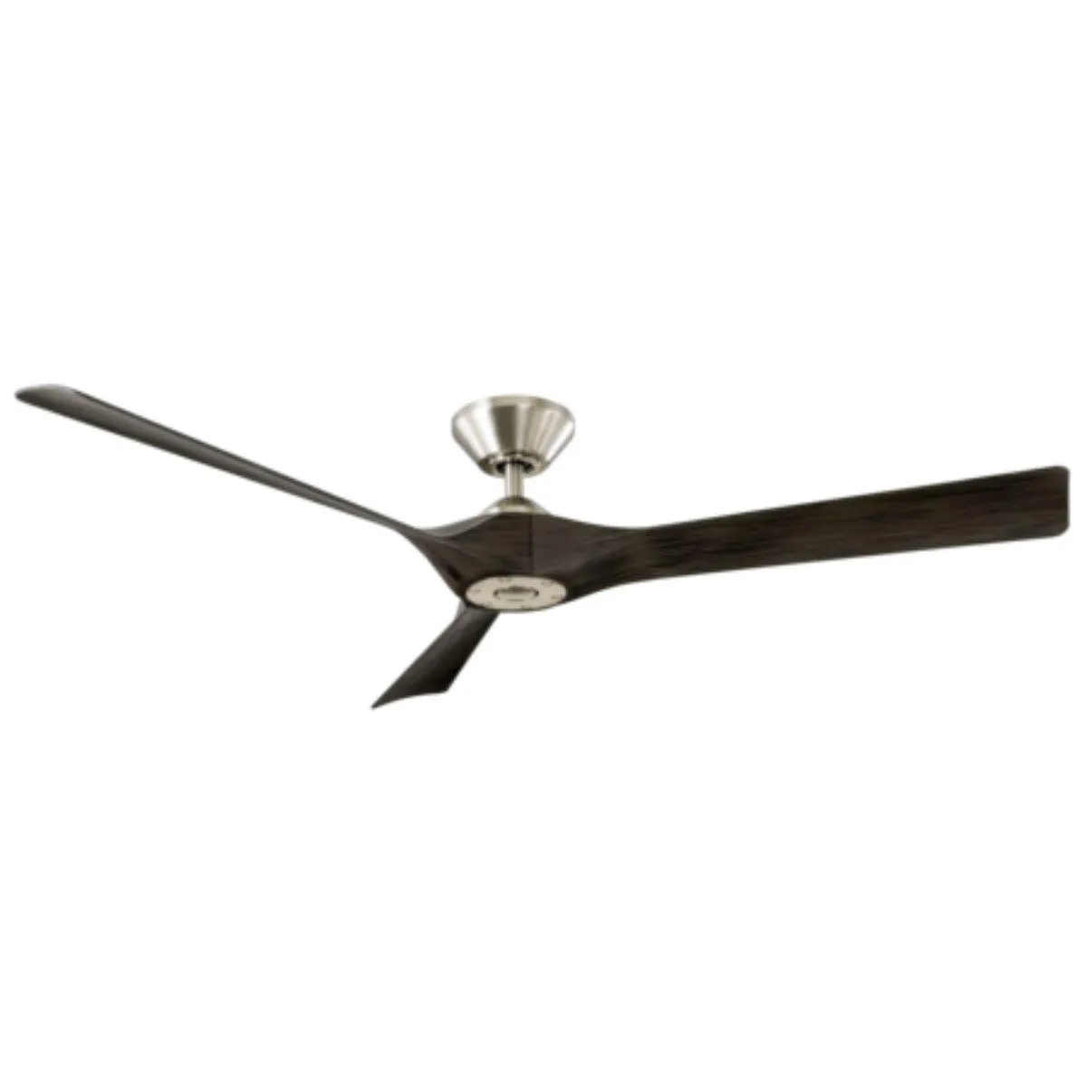 Torque 58 Inch Damp Rated Smart Ceiling Fan, Brushed Nickel with Gray Blades