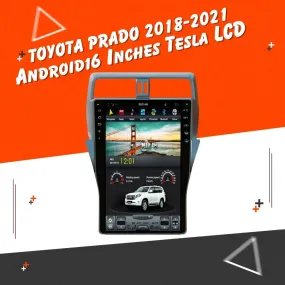 Toyota Prado Tesla LCD Silver 16 Inches - Model 2018-2021 - IPS Display Multimedia System Android