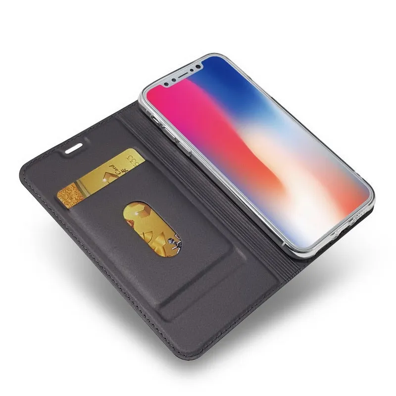 TPFIX Magnetic Flip Wallet Leather Case For iPhone 7 8 Plus Phone Case Ultra Thin Business Cover For iPhone X XR XS Max 6 6S 5S