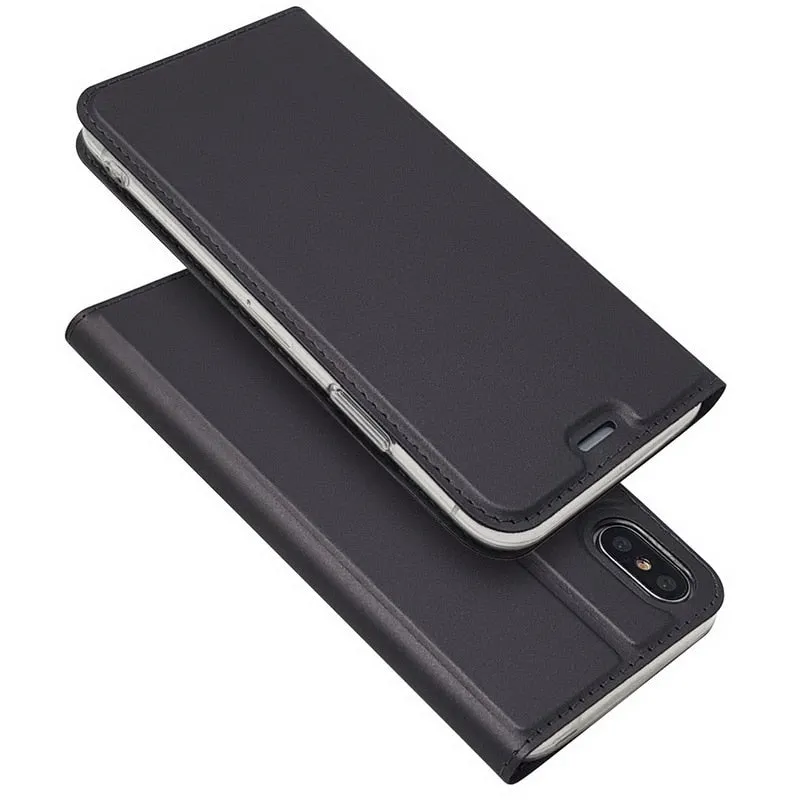 TPFIX Magnetic Flip Wallet Leather Case For iPhone 7 8 Plus Phone Case Ultra Thin Business Cover For iPhone X XR XS Max 6 6S 5S