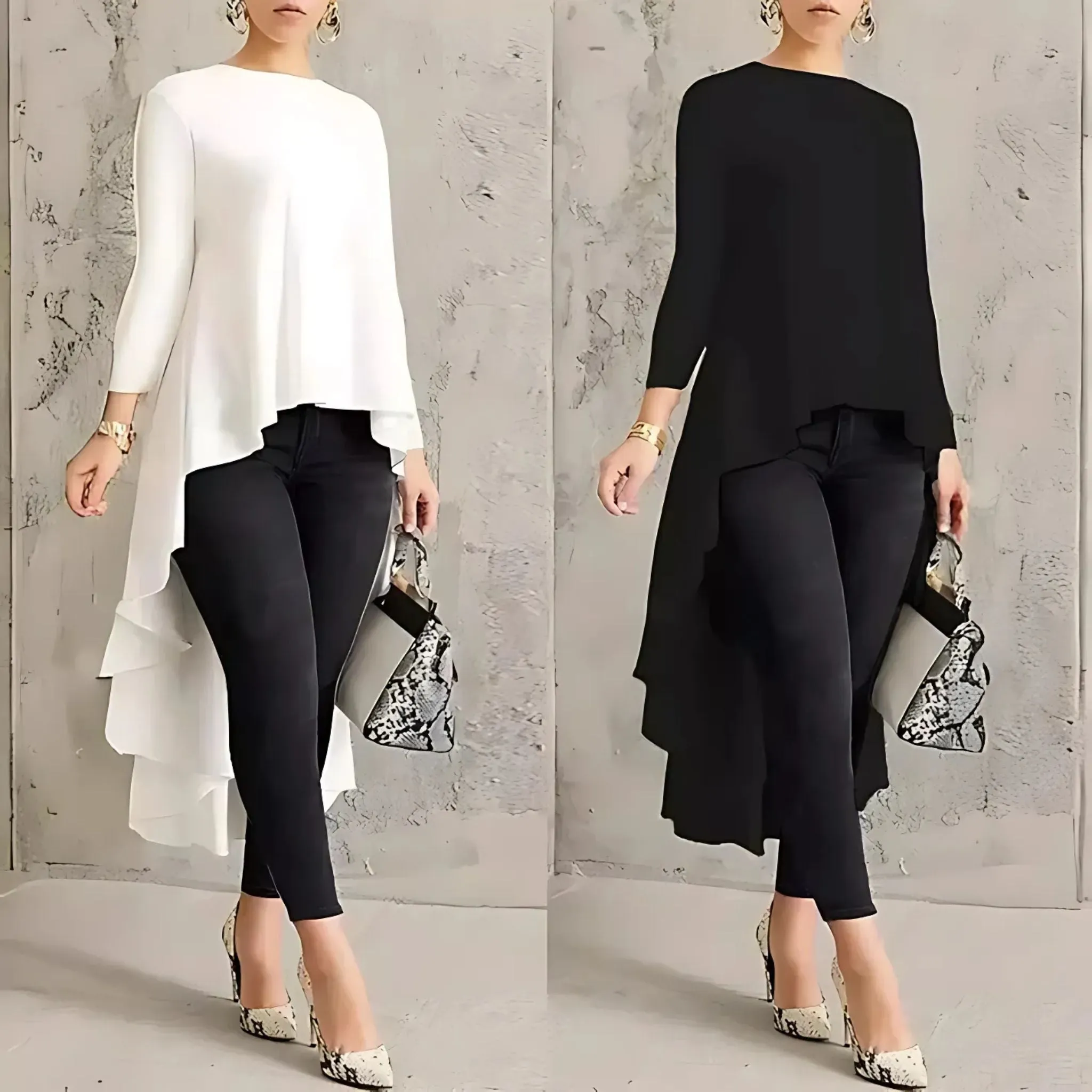 Trendy Long Sleeve Asymmetric Fashion Top