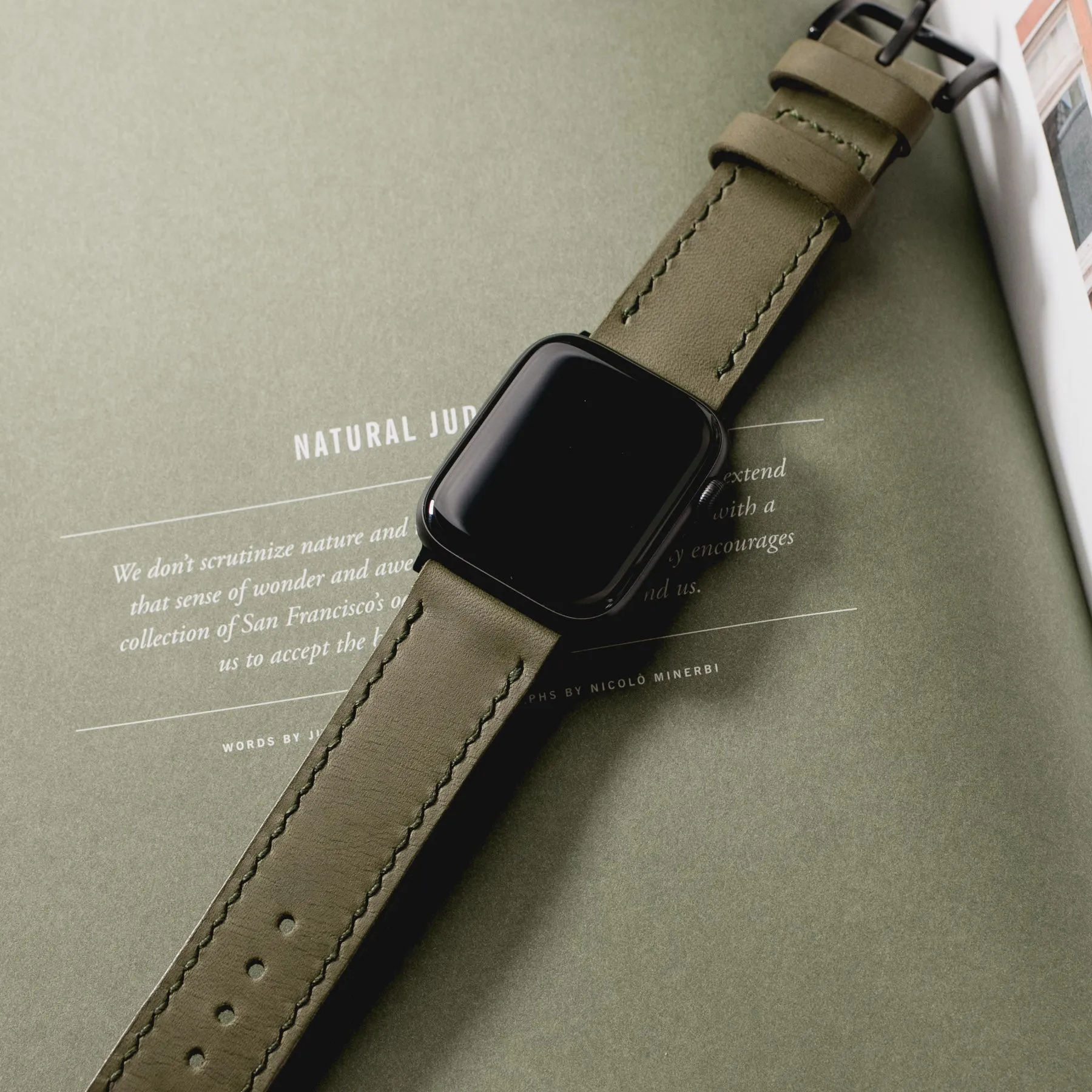 VegTan Leather Apple Watch Strap - Olive