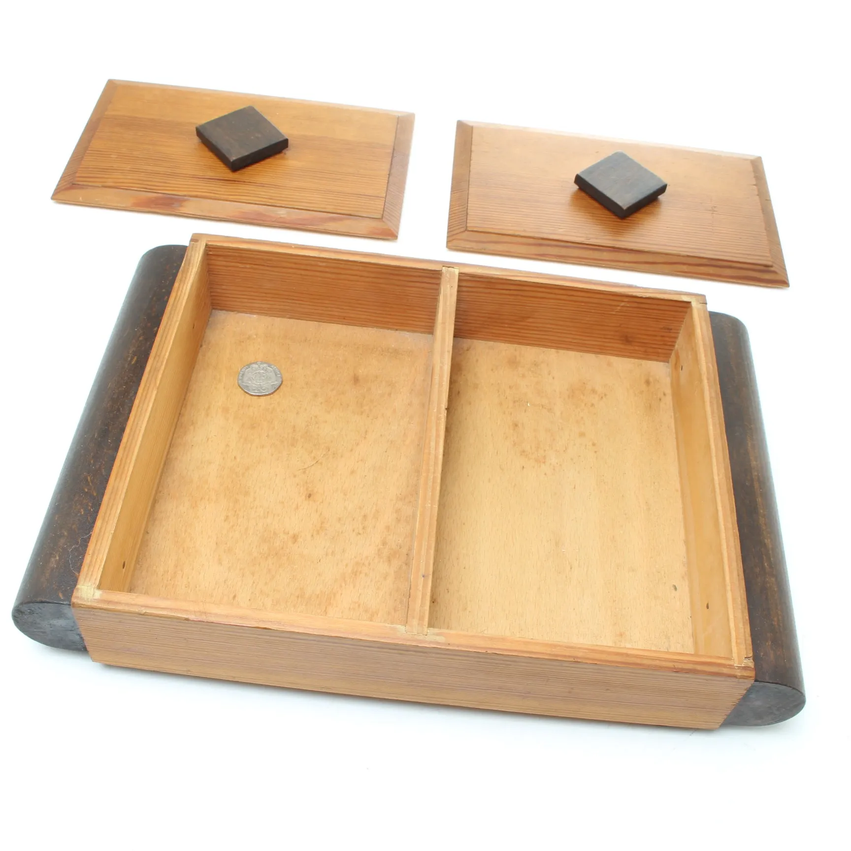 Vintage Pine Dual Compartment Box - 8" x 12"