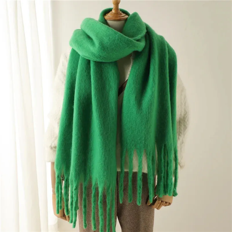 Winter Scarf for Women Cashmere Warm Solid Thick Soft Pashmina Wraps Bufanda Scarf