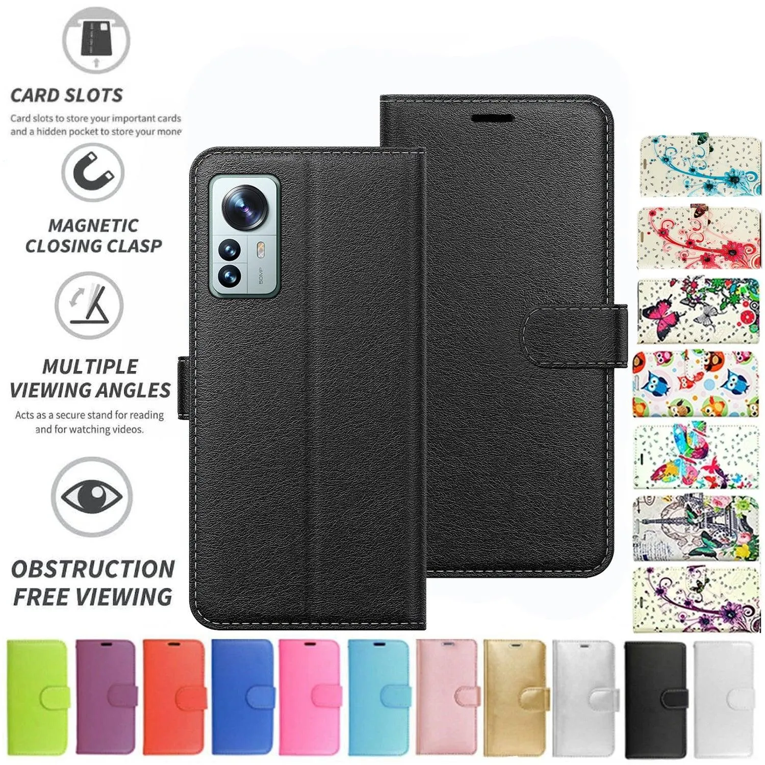 Xiaomi MI 12 Flip Folio Book Wallet Case