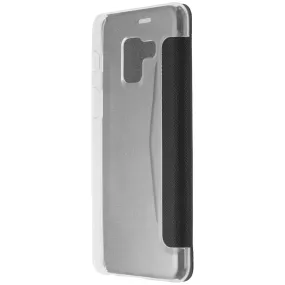 Xqisit Flap Cover Case for Samsung Galaxy A8 (2018) Smartphone - Clear & Black