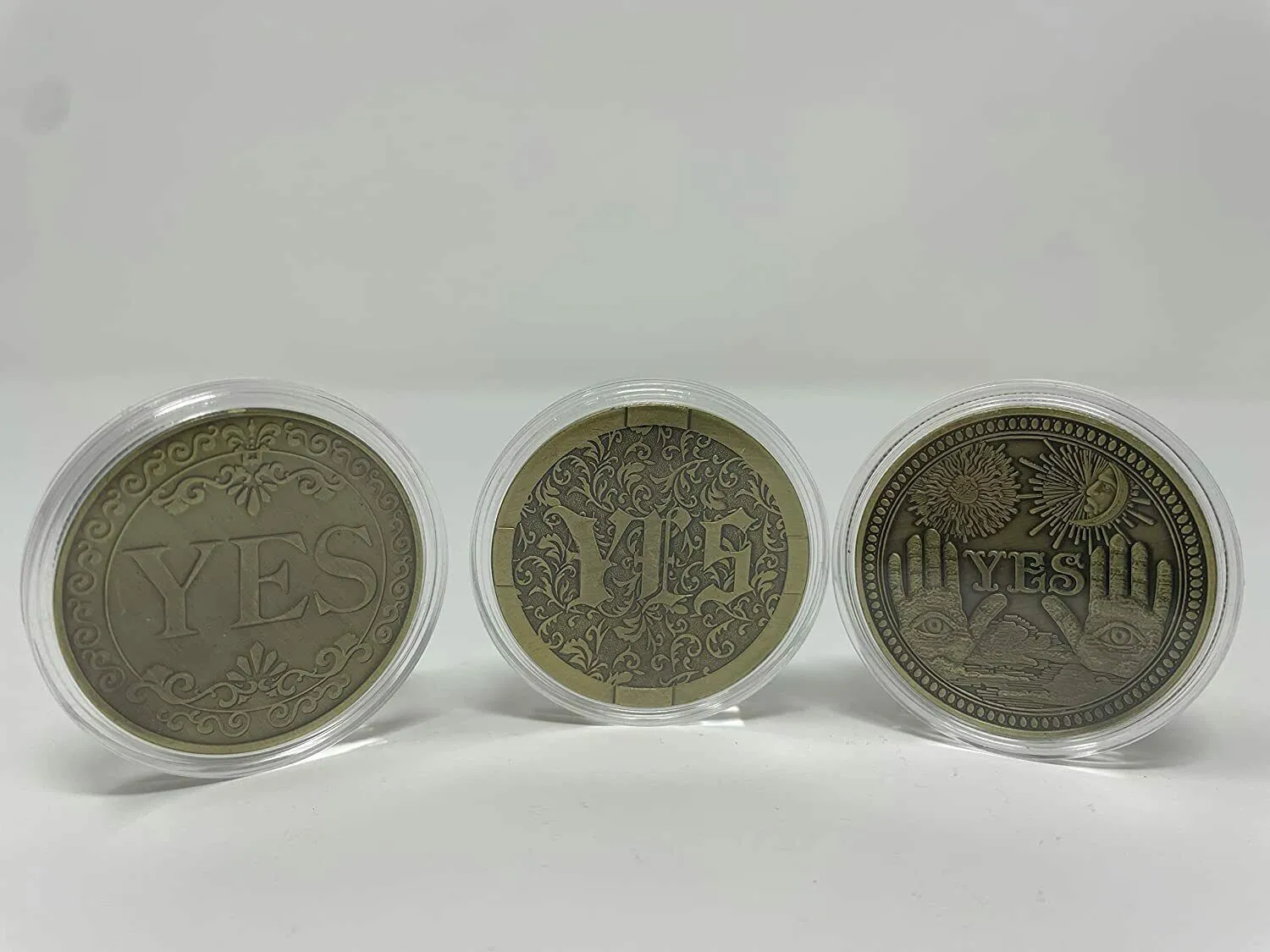 Yes/No Decision Maker Divination Flipping Challenge Coins - Set of 3