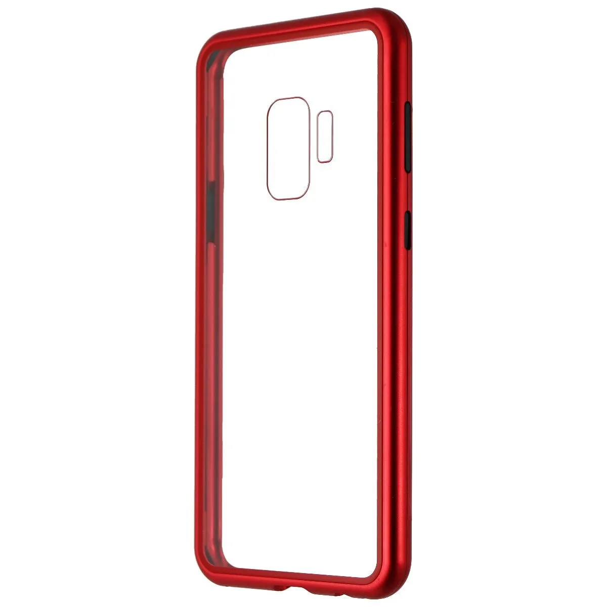 Zore Hybrid Glass Series Case for Samsung Galaxy S9 - Clear/Red